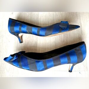 Zara Satin and Grosgrain Bow Heels